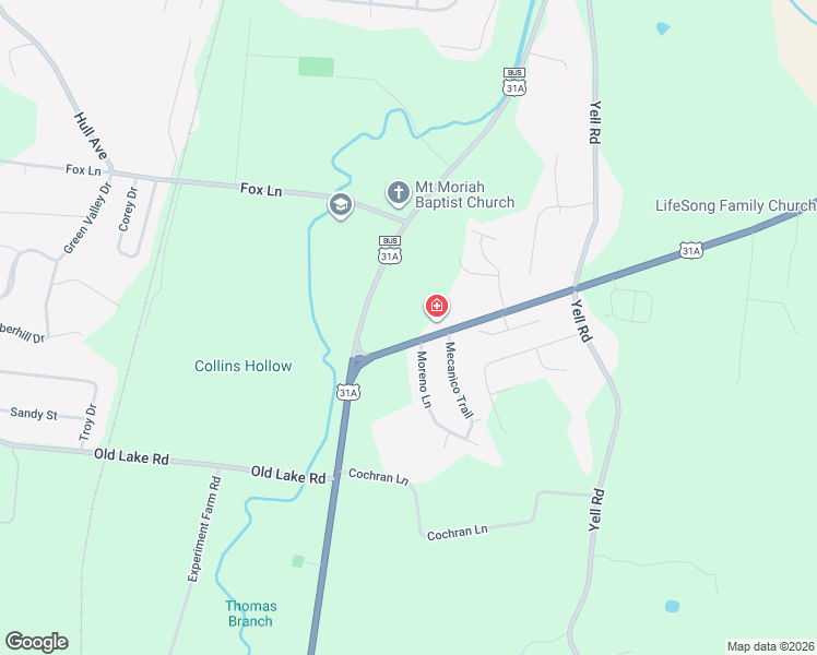 map of restaurants, bars, coffee shops, grocery stores, and more near 1104 Moreno Lane in Lewisburg