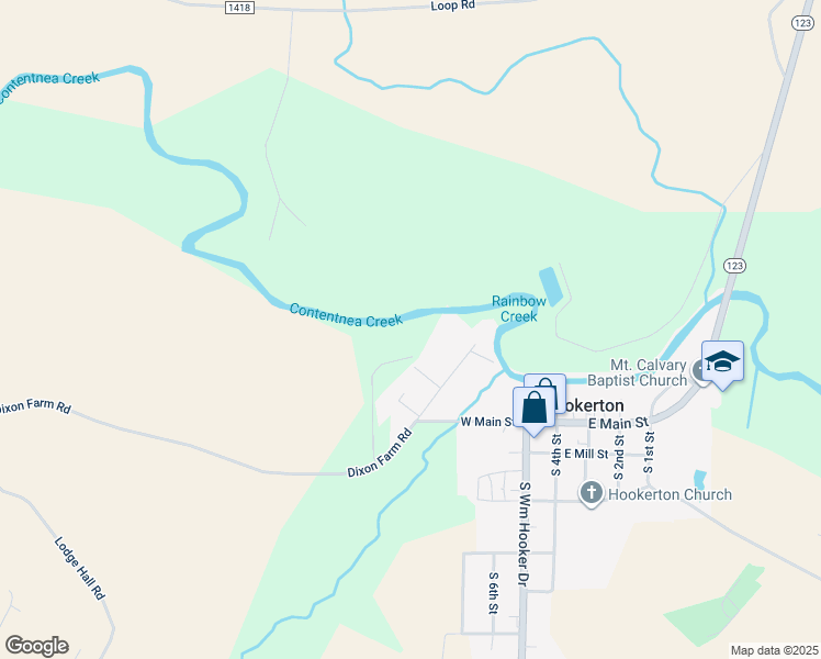 map of restaurants, bars, coffee shops, grocery stores, and more near 269 Oliver Drive in Hookerton