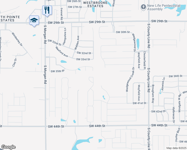 map of restaurants, bars, coffee shops, grocery stores, and more near 3605 Sage Trail Circle in Oklahoma City