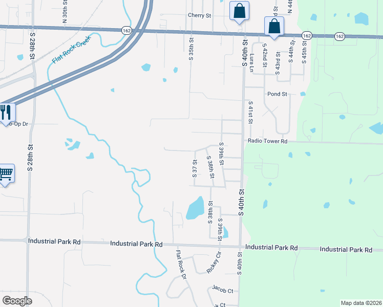map of restaurants, bars, coffee shops, grocery stores, and more near 3715 Owen Street in Van Buren