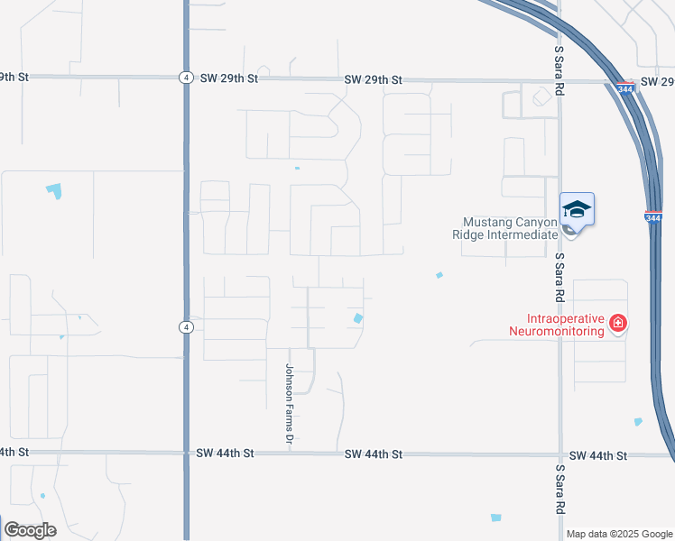 map of restaurants, bars, coffee shops, grocery stores, and more near 3701 Stable Circle in Mustang