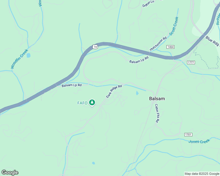 map of restaurants, bars, coffee shops, grocery stores, and more near 104 Old Balsam Depot Road in Sylva