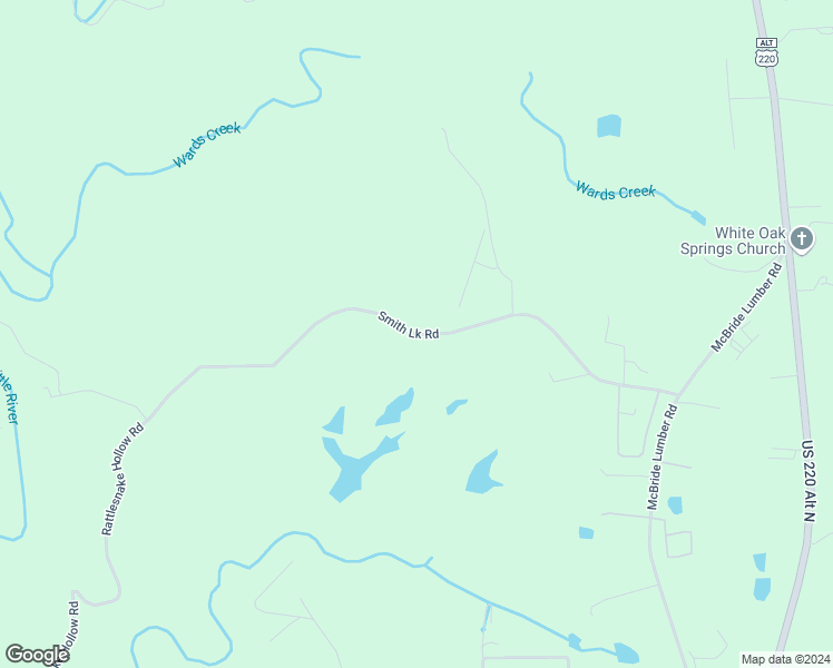 map of restaurants, bars, coffee shops, grocery stores, and more near Smith Lake Road in Montgomery County