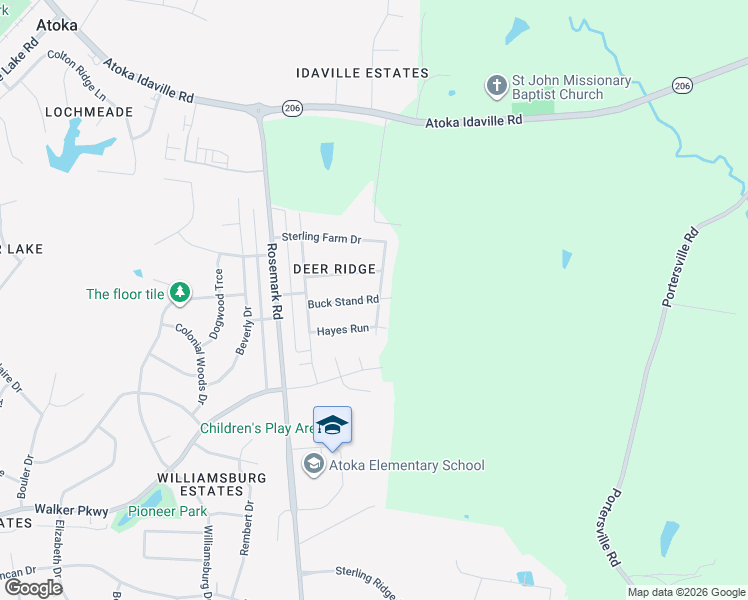 map of restaurants, bars, coffee shops, grocery stores, and more near 167 Buck Stand Road in Atoka