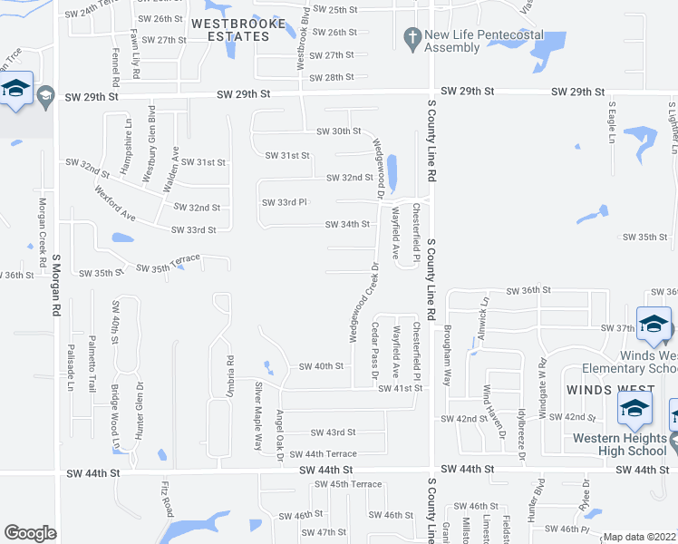 map of restaurants, bars, coffee shops, grocery stores, and more near 8909 Southwest 36th Street in Oklahoma City