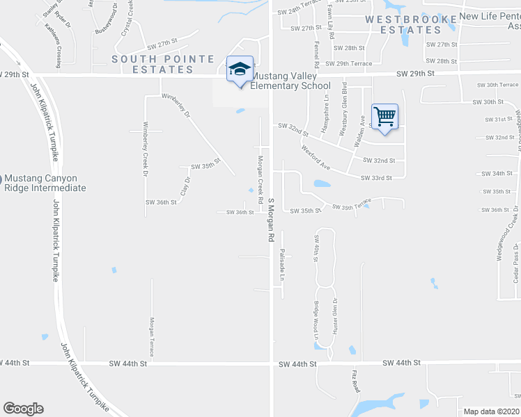 map of restaurants, bars, coffee shops, grocery stores, and more near 3701 Morgan Creek Road in Yukon