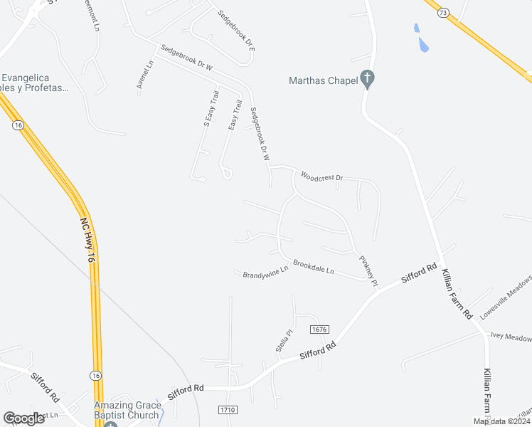 map of restaurants, bars, coffee shops, grocery stores, and more near 7446 Mountainridge Drive in Stanley
