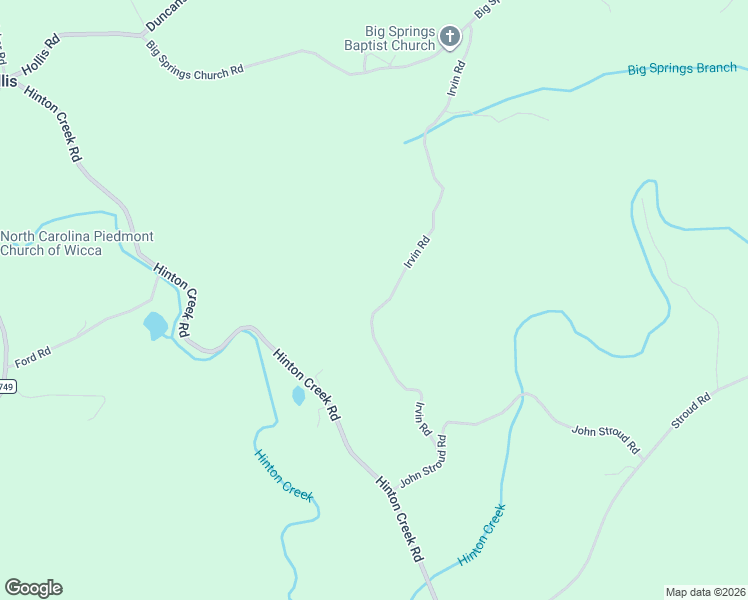 map of restaurants, bars, coffee shops, grocery stores, and more near Irvin Road in Ellenboro