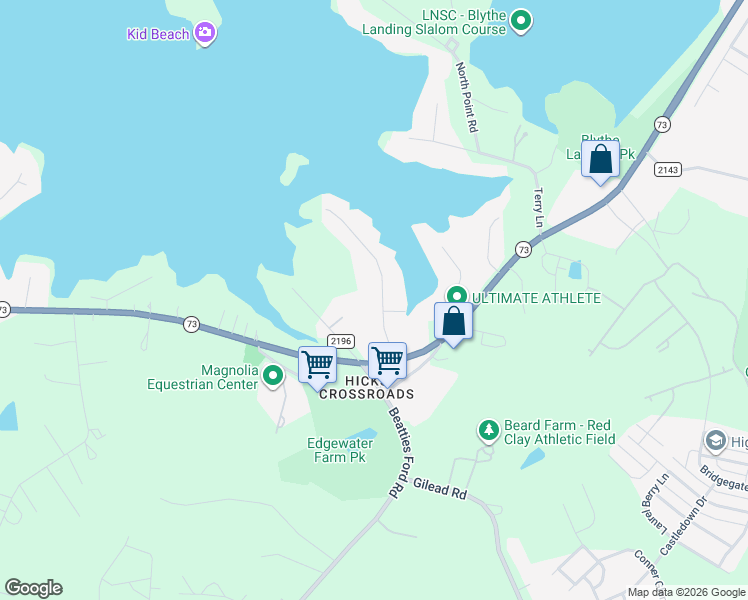 map of restaurants, bars, coffee shops, grocery stores, and more near in Huntersville