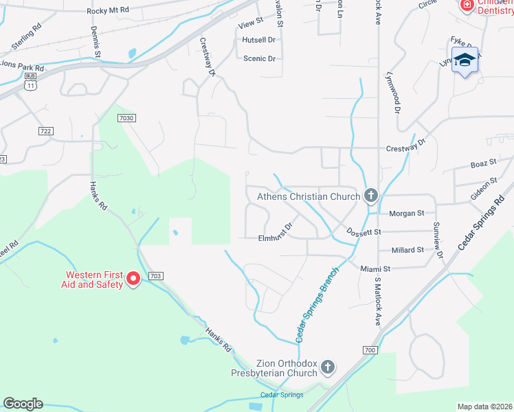 map of restaurants, bars, coffee shops, grocery stores, and more near 900 Pinecrest Drive in Athens