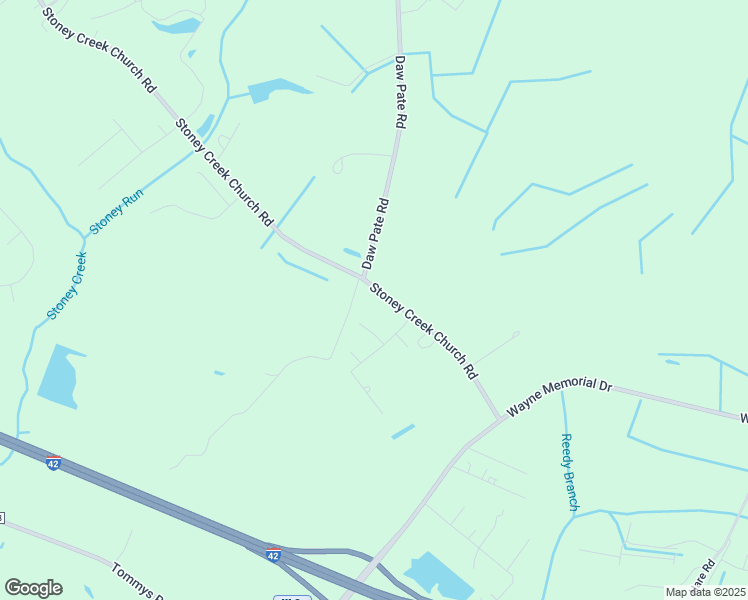 map of restaurants, bars, coffee shops, grocery stores, and more near 106 Valerie Street in Goldsboro