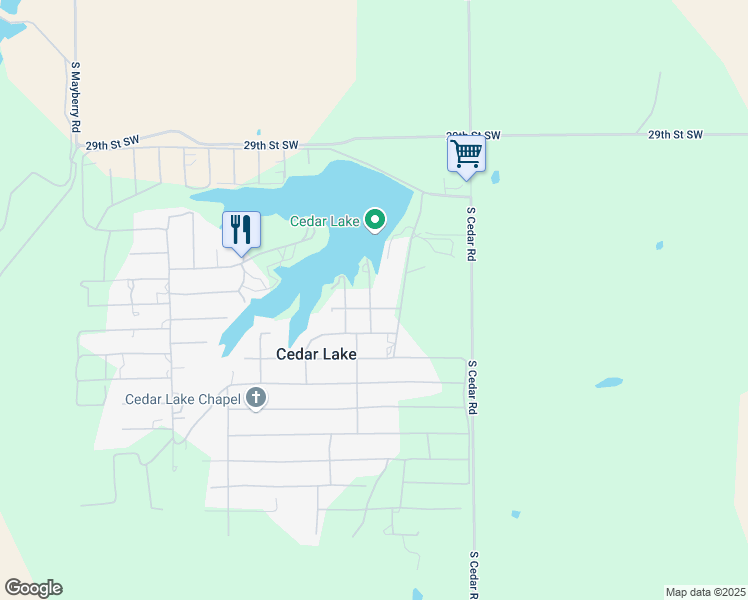 map of restaurants, bars, coffee shops, grocery stores, and more near 21155 East 10th Street in Hinton