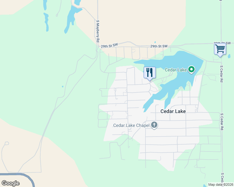 map of restaurants, bars, coffee shops, grocery stores, and more near 22035 10th Street in Hinton