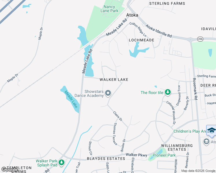 map of restaurants, bars, coffee shops, grocery stores, and more near 96 Clydesgate Cove in Atoka