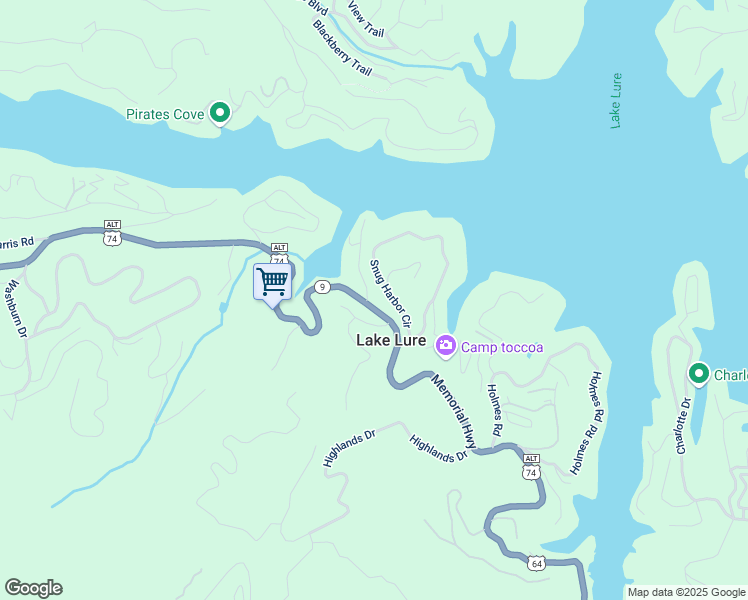 map of restaurants, bars, coffee shops, grocery stores, and more near 127 Fisher Court in Lake Lure