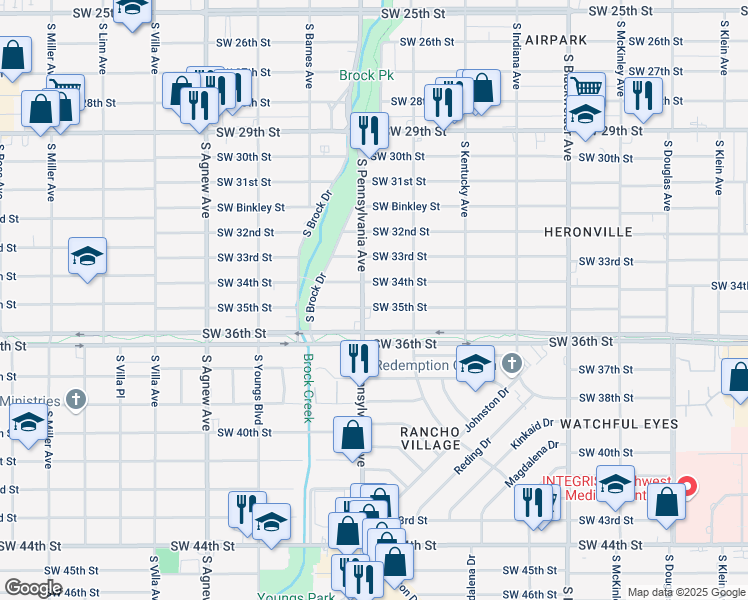 map of restaurants, bars, coffee shops, grocery stores, and more near in Oklahoma City