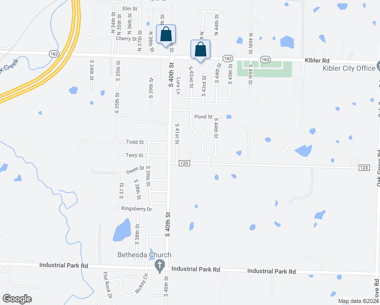 map of restaurants, bars, coffee shops, grocery stores, and more near 8 South 41st Circle in Van Buren