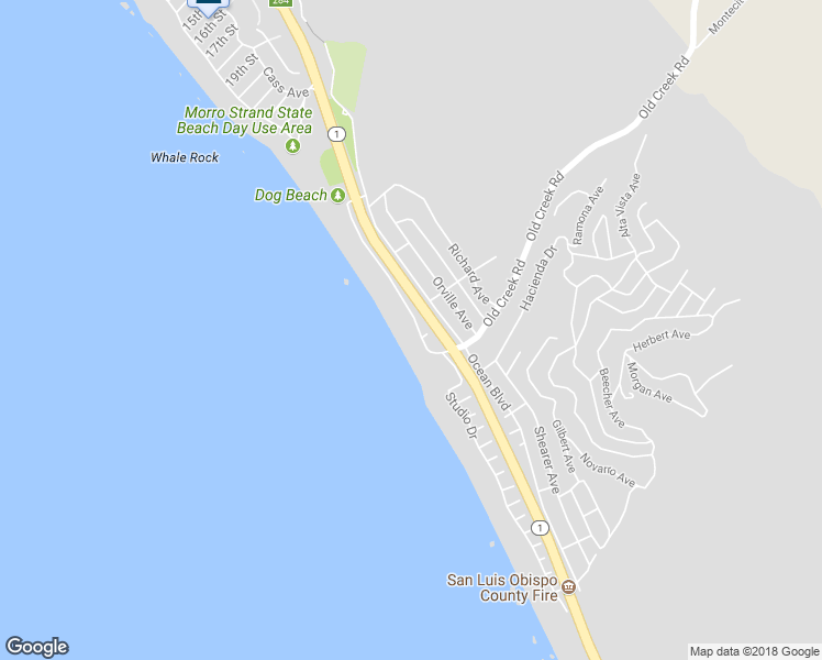 map of restaurants, bars, coffee shops, grocery stores, and more near 2814 Studio Drive in Cayucos