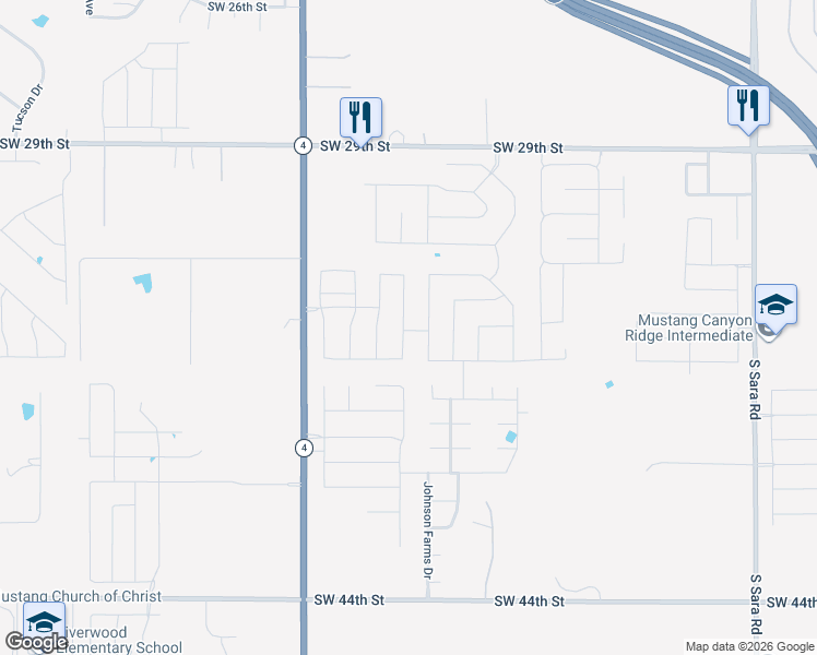 map of restaurants, bars, coffee shops, grocery stores, and more near 3425 moraine dr in Yukon