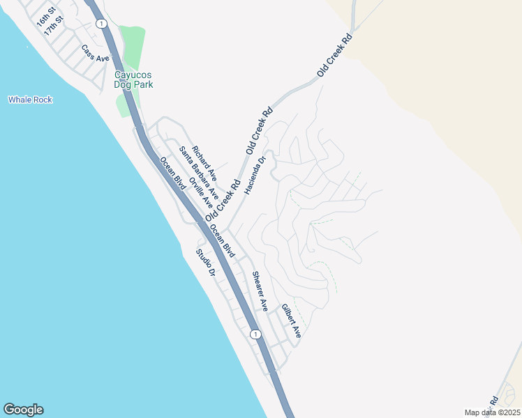 map of restaurants, bars, coffee shops, grocery stores, and more near 3086 Gilbert Avenue in Cayucos