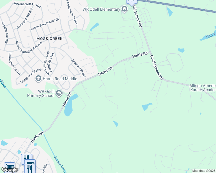 map of restaurants, bars, coffee shops, grocery stores, and more near 1121 Berkeley Place in Concord