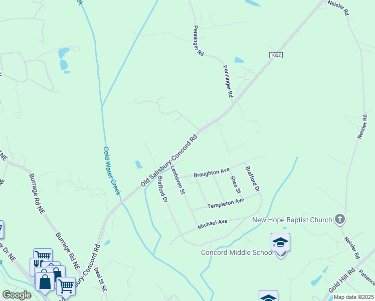 map of restaurants, bars, coffee shops, grocery stores, and more near 1100 Old Salisbury-Concord Road in Concord