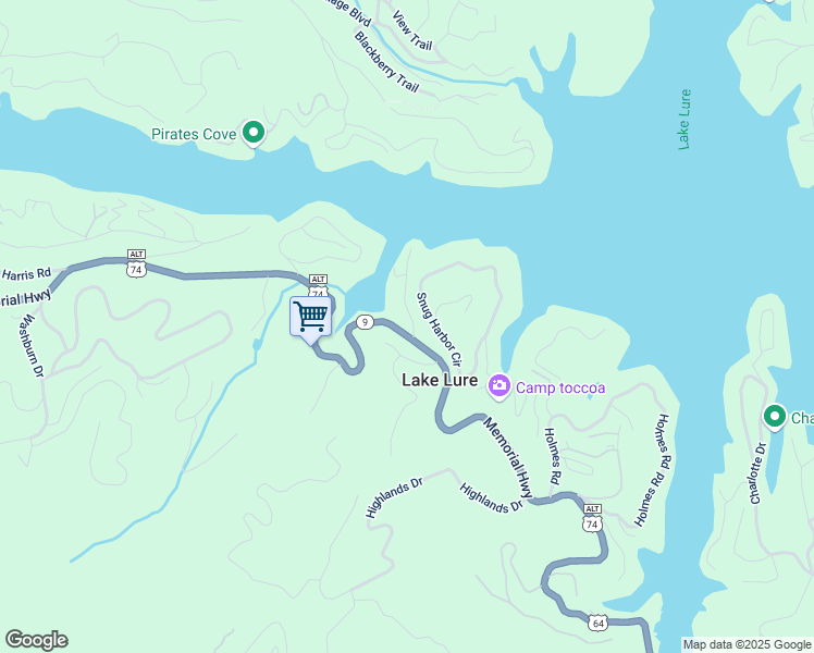 map of restaurants, bars, coffee shops, grocery stores, and more near 127 Fisher Court in Lake Lure