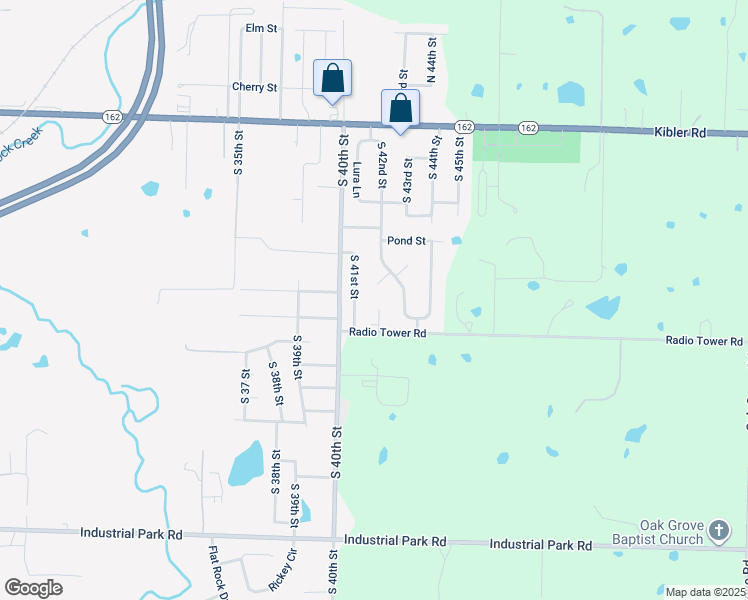 map of restaurants, bars, coffee shops, grocery stores, and more near 410 East 42nd Circle in Van Buren