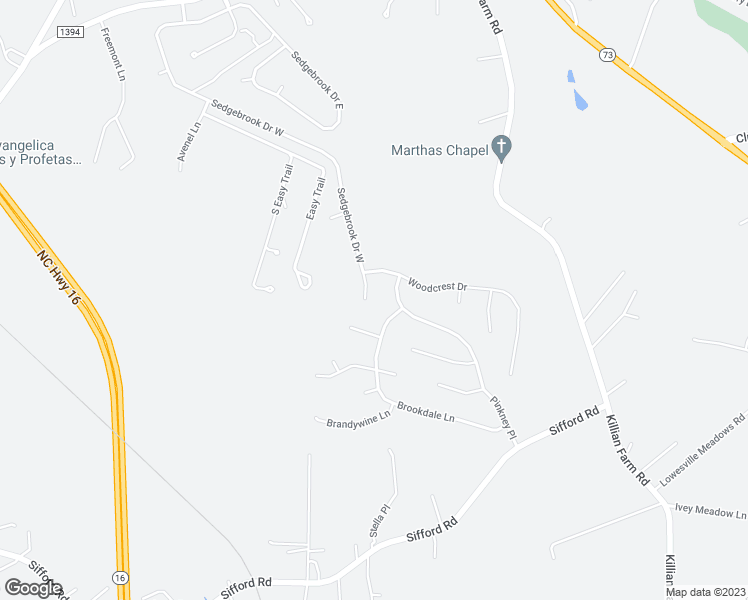 map of restaurants, bars, coffee shops, grocery stores, and more near 7026 Sedgebrook Drive West in Stanley