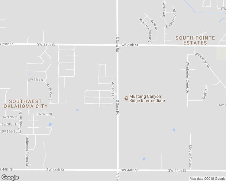 map of restaurants, bars, coffee shops, grocery stores, and more near 3412 Arcadia Drive in Yukon