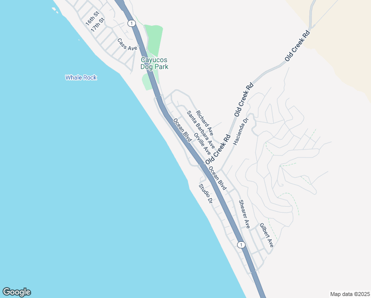 map of restaurants, bars, coffee shops, grocery stores, and more near 2795 Studio Drive in Cayucos