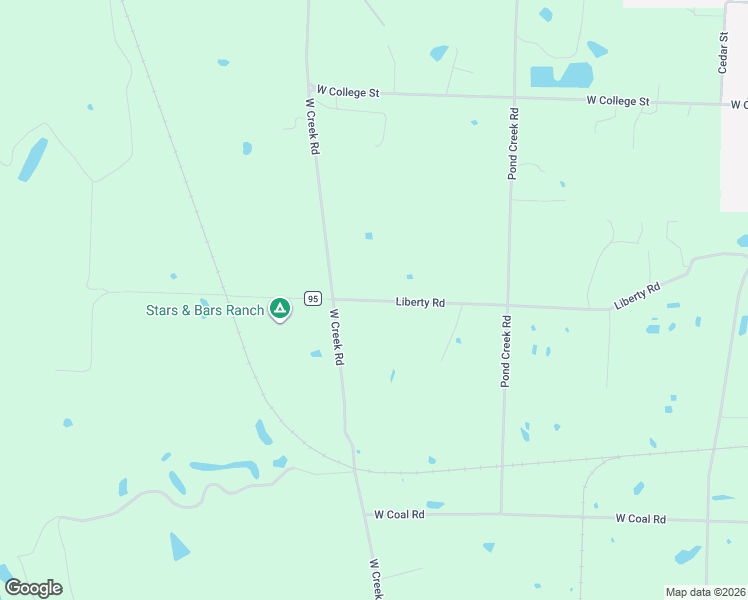 map of restaurants, bars, coffee shops, grocery stores, and more near County Road 95 in Ozark