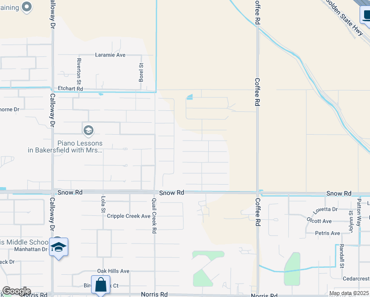 map of restaurants, bars, coffee shops, grocery stores, and more near 8708 Kenwick Street in Bakersfield