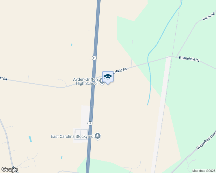 map of restaurants, bars, coffee shops, grocery stores, and more near 7653 North Carolina 11 South in Ayden