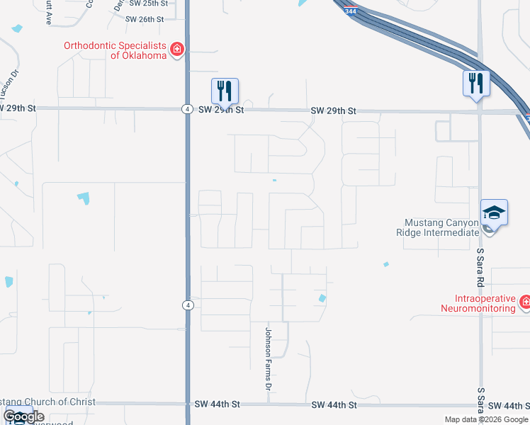 map of restaurants, bars, coffee shops, grocery stores, and more near 3425 moraine dr in Yukon