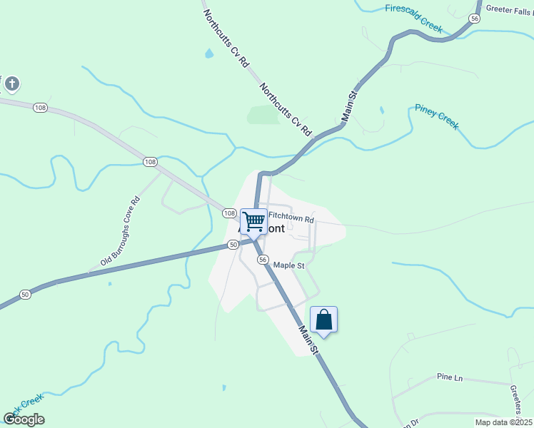 map of restaurants, bars, coffee shops, grocery stores, and more near Cumberland Street in Altamont