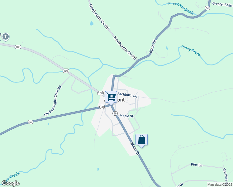map of restaurants, bars, coffee shops, grocery stores, and more near Cumberland Street in Altamont