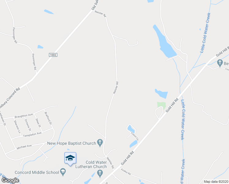 map of restaurants, bars, coffee shops, grocery stores, and more near Neisler Road in Concord