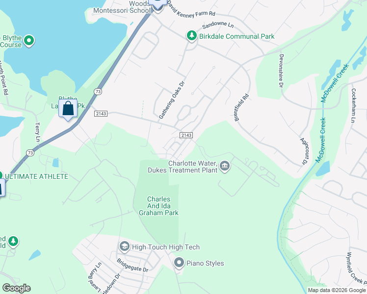 map of restaurants, bars, coffee shops, grocery stores, and more near in Huntersville