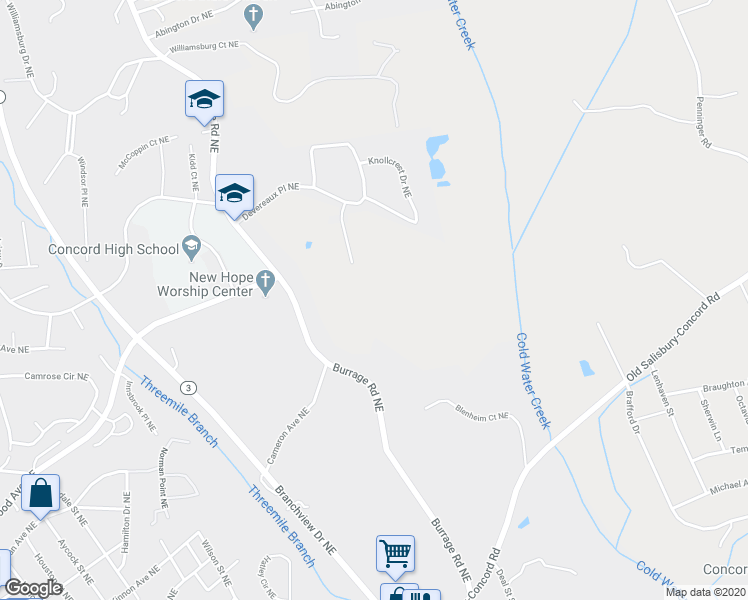 map of restaurants, bars, coffee shops, grocery stores, and more near 568 Devereaux Court Northeast in Concord