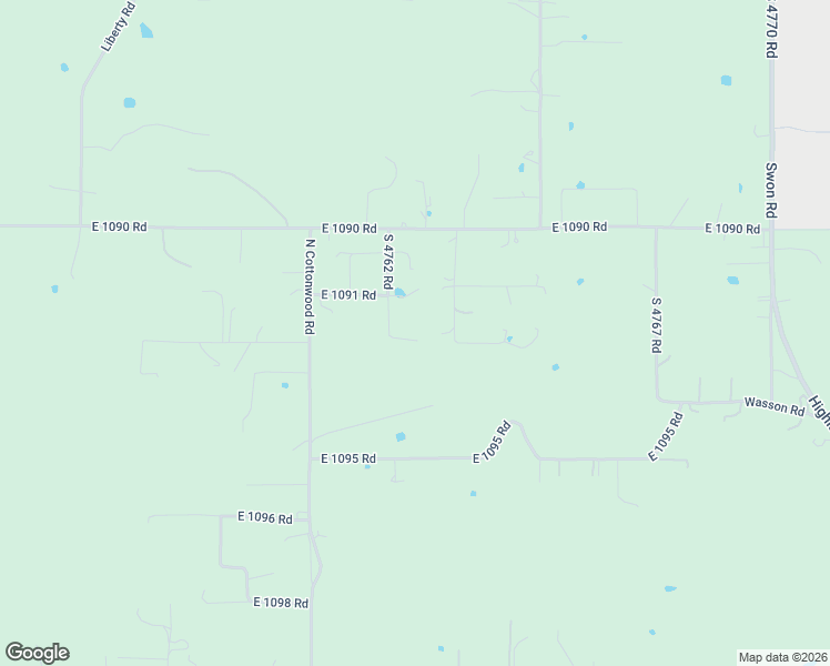 map of restaurants, bars, coffee shops, grocery stores, and more near 109233 South 4726 Road in Roland