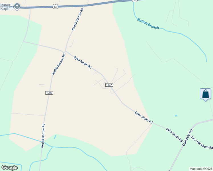 map of restaurants, bars, coffee shops, grocery stores, and more near 843 Dyke Smith Road in La Grange