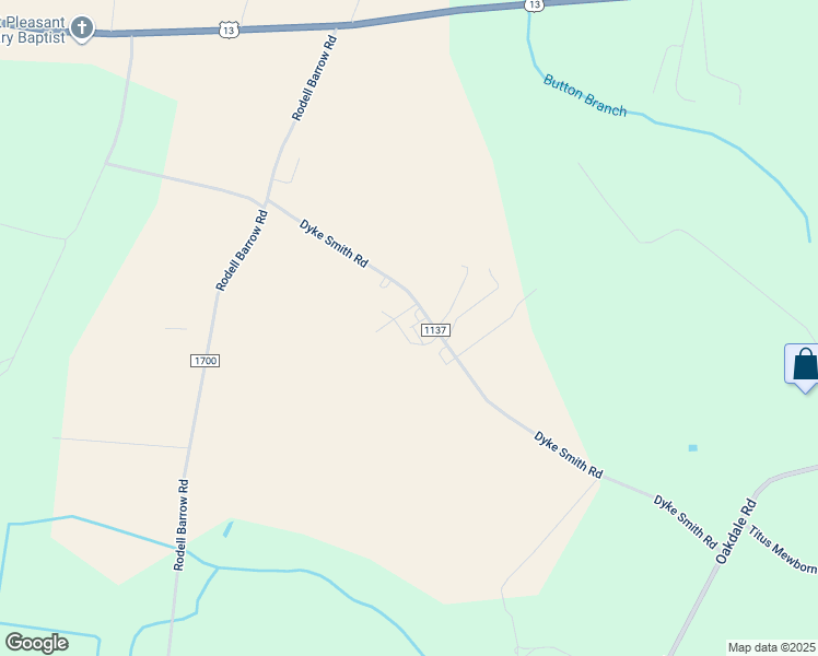 map of restaurants, bars, coffee shops, grocery stores, and more near 843 Dyke Smith Road in La Grange