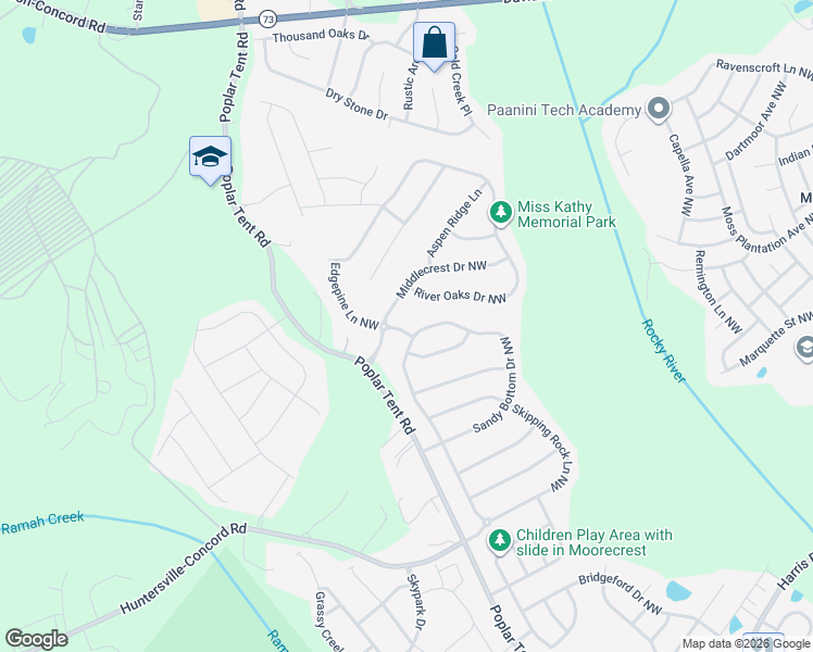map of restaurants, bars, coffee shops, grocery stores, and more near 10786 Edgepine Lane Northwest in Concord