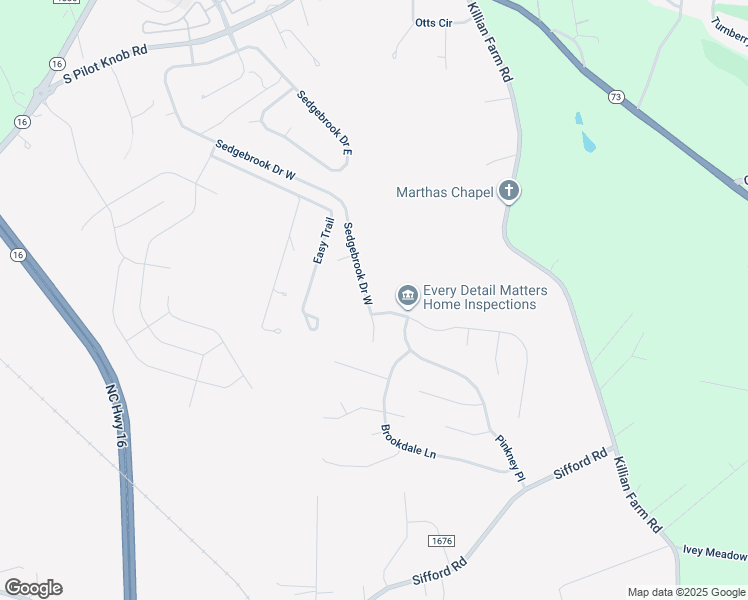 map of restaurants, bars, coffee shops, grocery stores, and more near 7076 Sedgebrook Drive West in Stanley