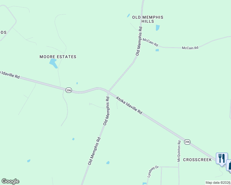 map of restaurants, bars, coffee shops, grocery stores, and more near 4838 Atoka Idaville Road in Brighton