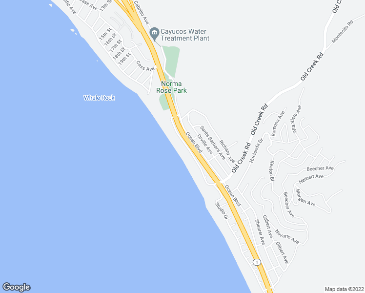 map of restaurants, bars, coffee shops, grocery stores, and more near 2670 Studio Drive in Cayucos
