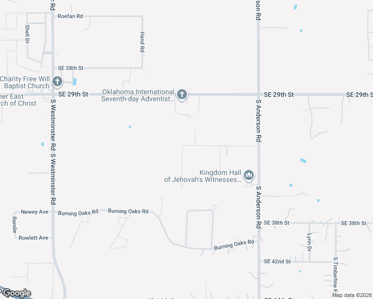 map of restaurants, bars, coffee shops, grocery stores, and more near 11616 Southeast 32nd Street in Oklahoma City