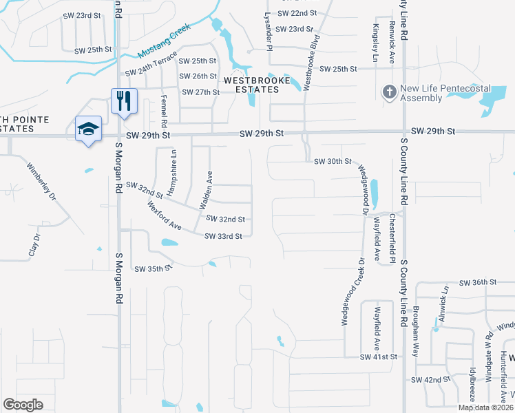map of restaurants, bars, coffee shops, grocery stores, and more near 3216 Rockhampton Avenue in Oklahoma City