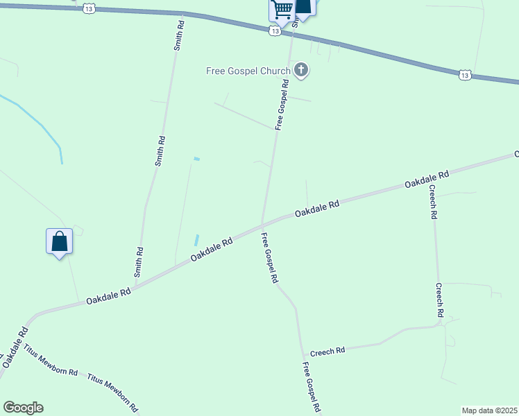 map of restaurants, bars, coffee shops, grocery stores, and more near 618 Free Gospel Road in Snow Hill